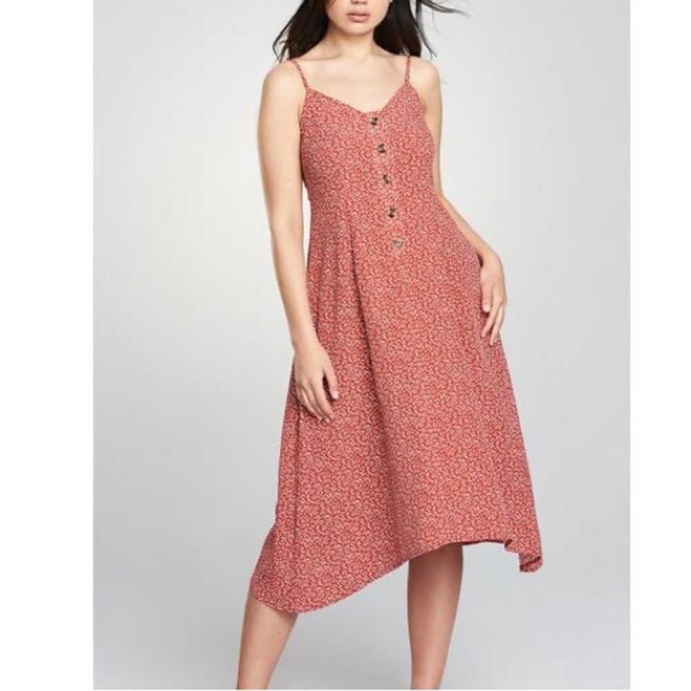 Burnt red midi dress